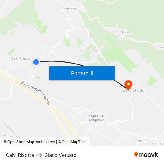 Calvi Risorta to Giano Vetusto map