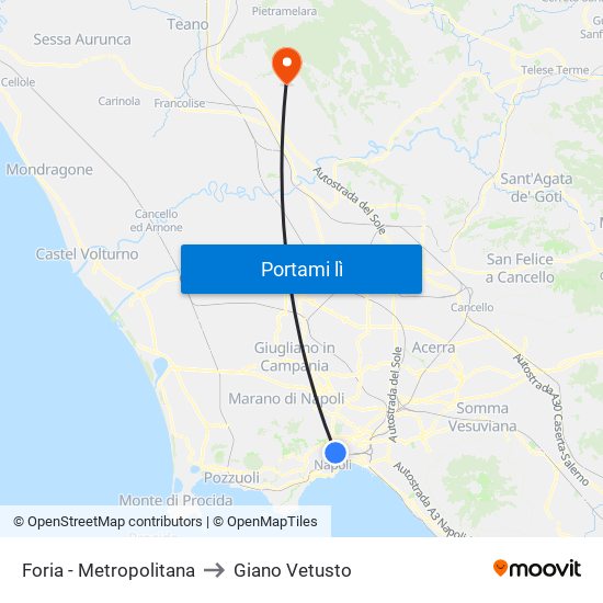 Foria - Metropolitana to Giano Vetusto map