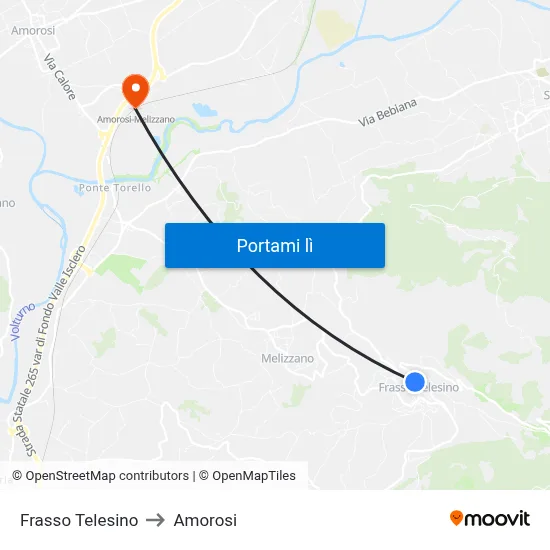 Frasso Telesino to Amorosi map