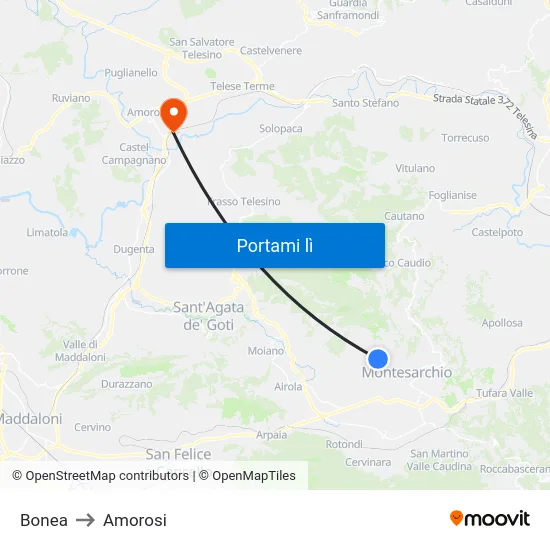 Bonea to Amorosi map
