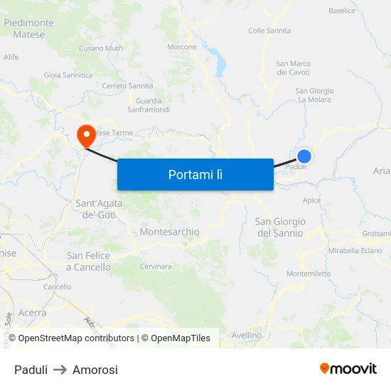 Paduli to Amorosi map