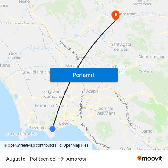 Augusto - Politecnico to Amorosi map