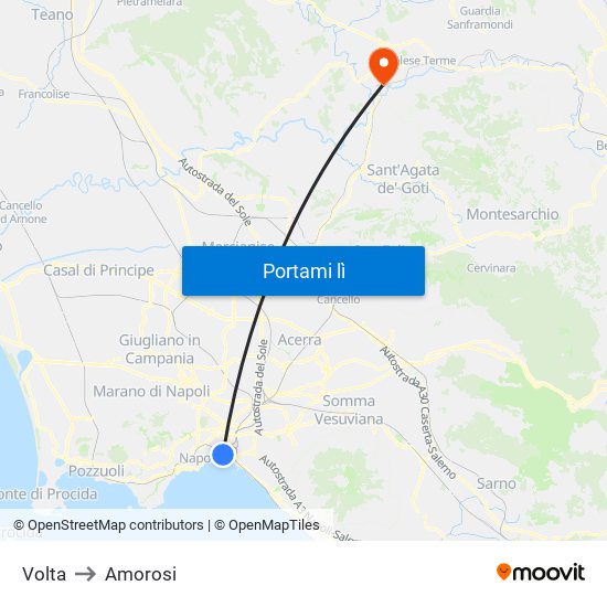 Volta to Amorosi map
