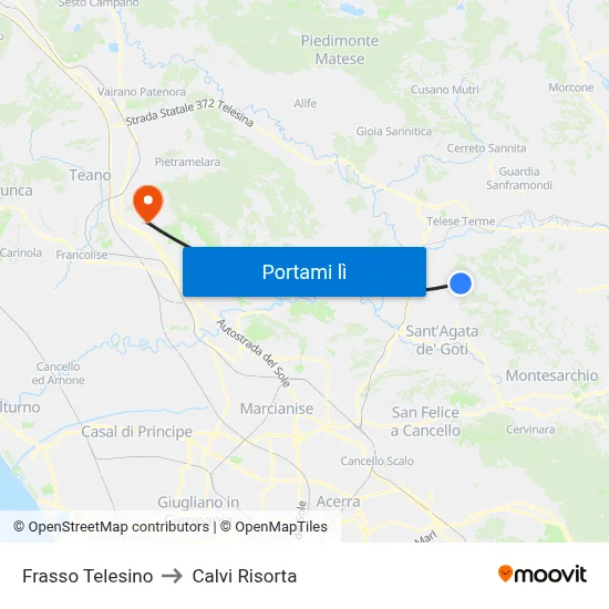 Frasso Telesino to Calvi Risorta map
