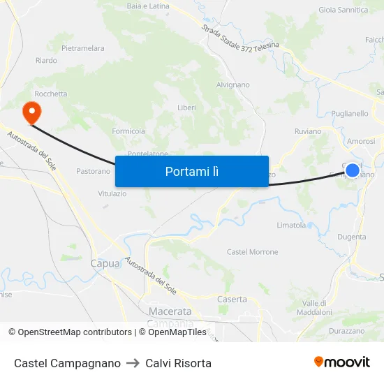 Castel Campagnano to Calvi Risorta map