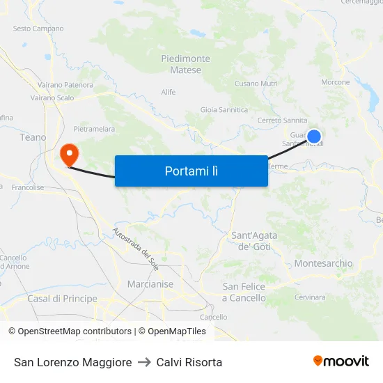 San Lorenzo Maggiore to Calvi Risorta map
