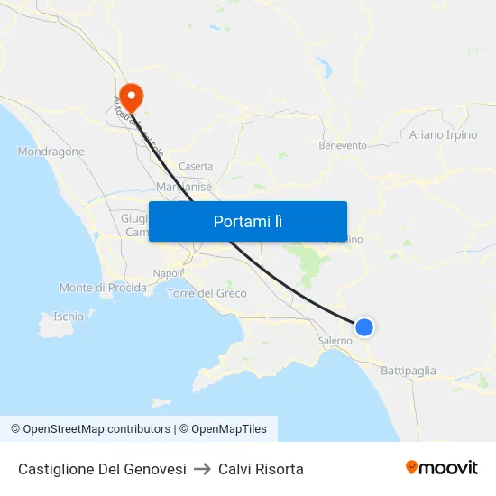 Castiglione Del Genovesi to Calvi Risorta map