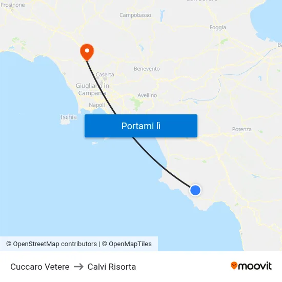 Cuccaro Vetere to Calvi Risorta map