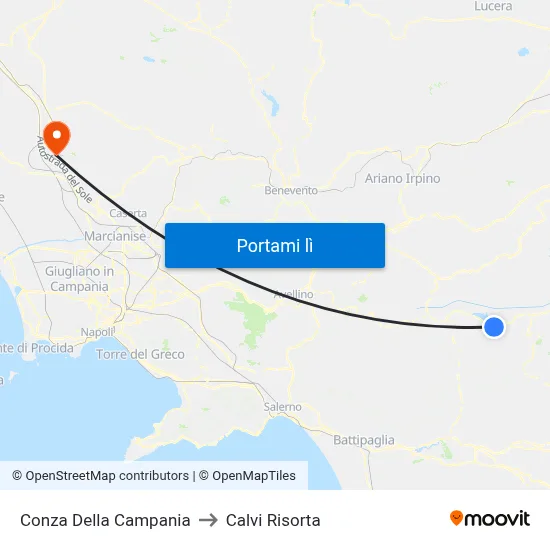 Conza Della Campania to Calvi Risorta map