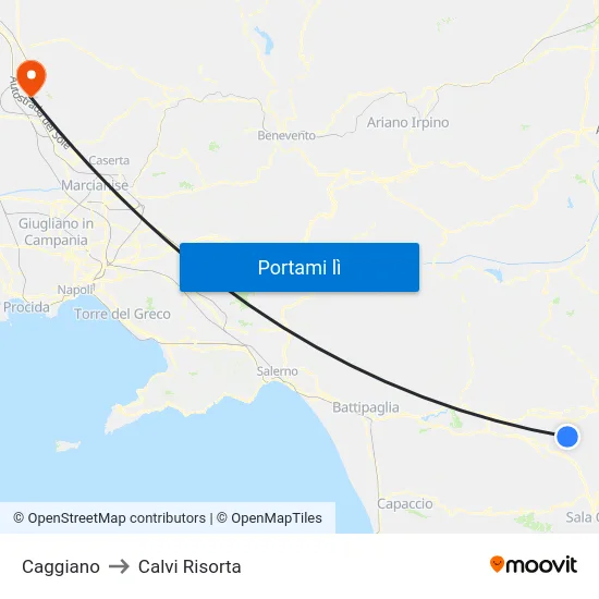 Caggiano to Calvi Risorta map
