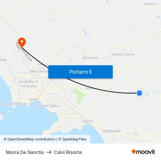 Morra De Sanctis to Calvi Risorta map