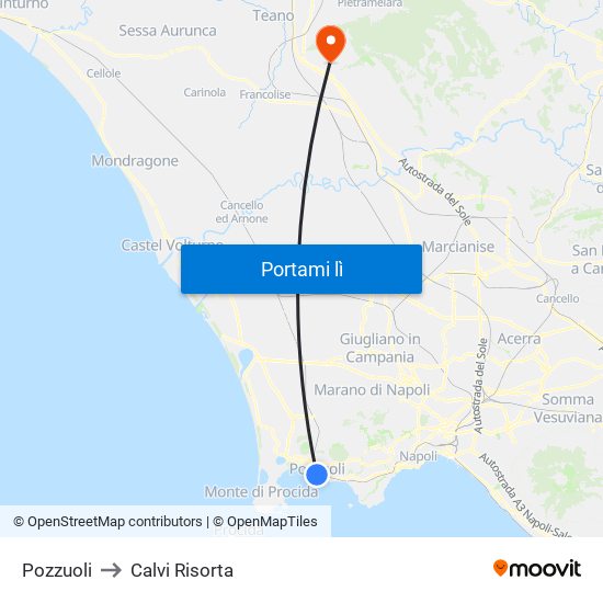 Pozzuoli to Calvi Risorta map