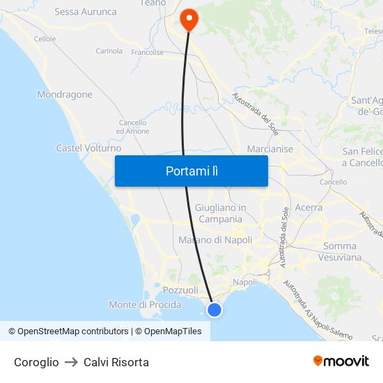 Coroglio to Calvi Risorta map