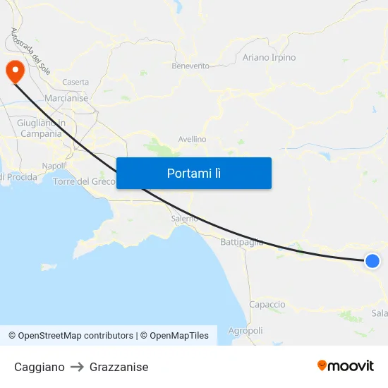 Caggiano to Grazzanise map