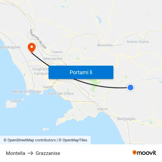 Montella to Grazzanise map