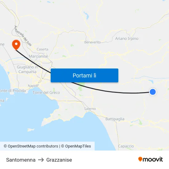 Santomenna to Grazzanise map