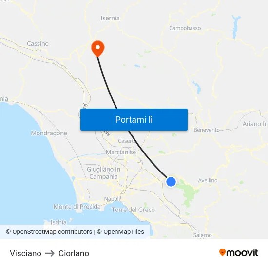Visciano to Ciorlano map