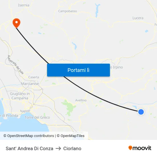 Sant' Andrea Di Conza to Ciorlano map