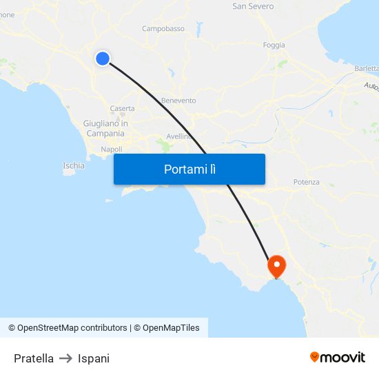 Pratella to Ispani map