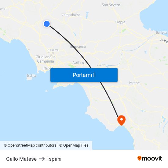 Gallo Matese to Ispani map