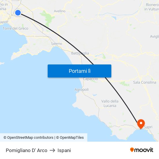 Pomigliano D' Arco to Ispani map