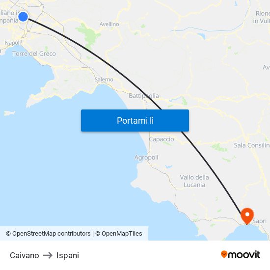 Caivano to Ispani map