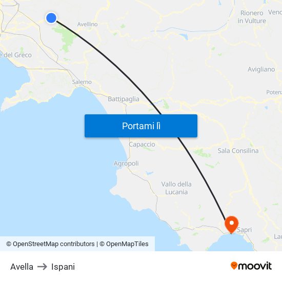 Avella to Ispani map