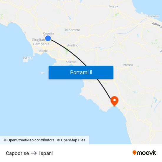 Capodrise to Ispani map