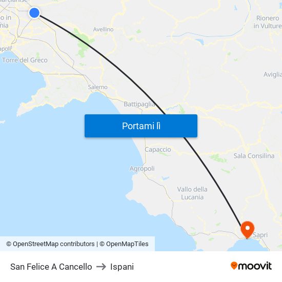 San Felice A Cancello to Ispani map