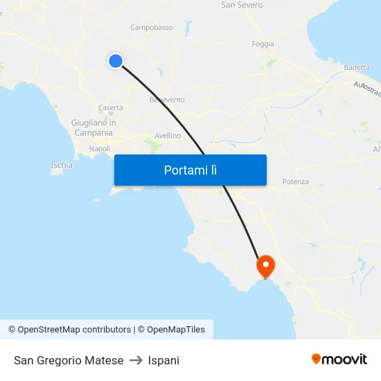 San Gregorio Matese to Ispani map