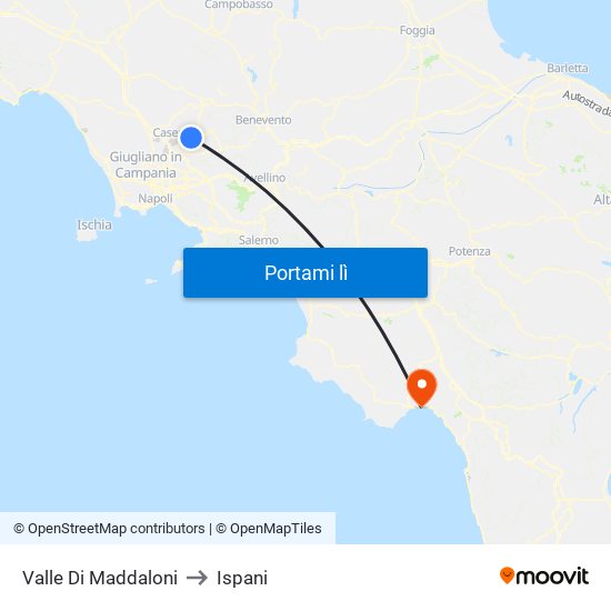 Valle Di Maddaloni to Ispani map