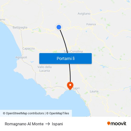 Romagnano Al Monte to Ispani map