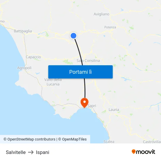 Salvitelle to Ispani map