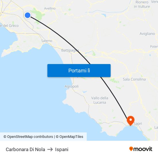 Carbonara Di Nola to Ispani map