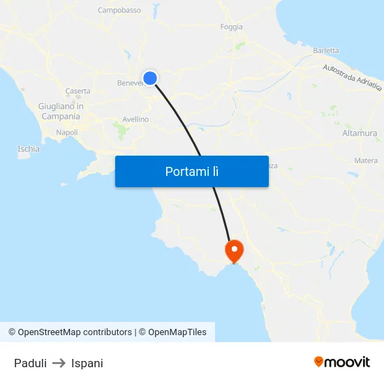 Paduli to Ispani map