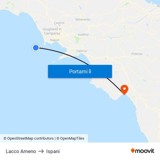 Lacco Ameno to Ispani map