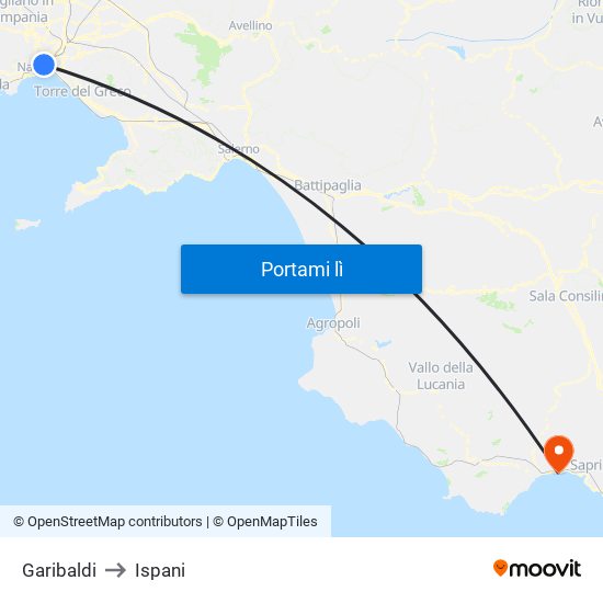 Garibaldi to Ispani map