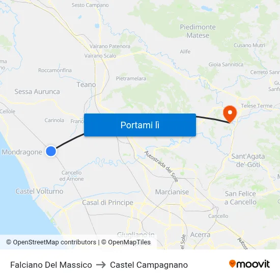 Falciano Del Massico to Castel Campagnano map