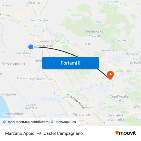 Marzano Appio to Castel Campagnano map