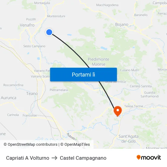 Capriati A Volturno to Castel Campagnano map