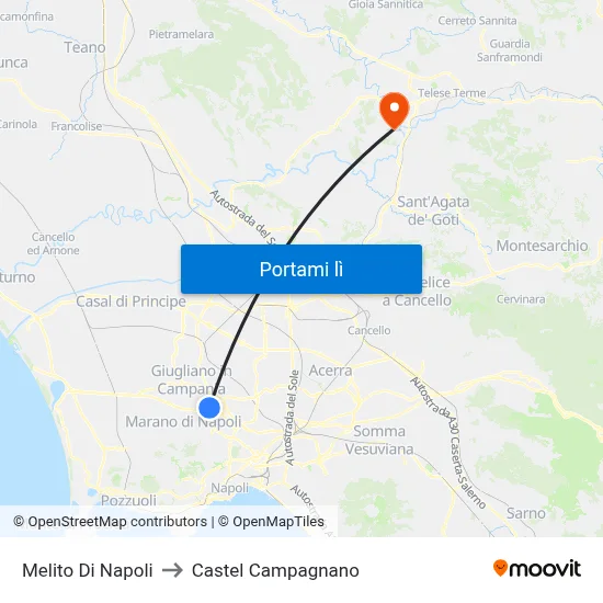 Melito Di Napoli to Castel Campagnano map