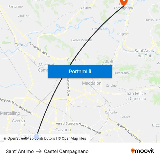 Sant' Antimo to Castel Campagnano map