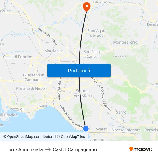 Torre Annunziata to Castel Campagnano map