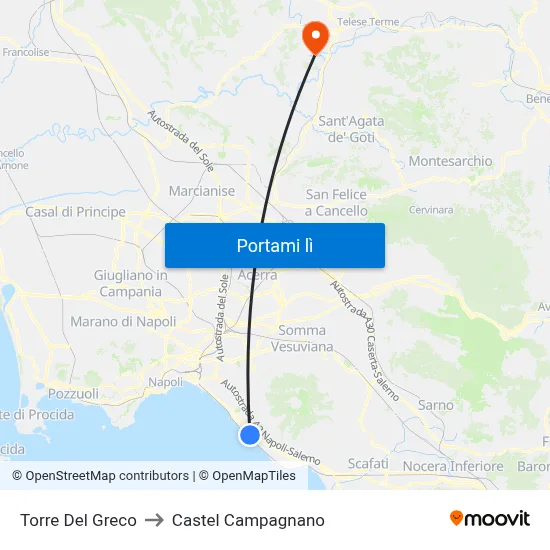 Torre Del Greco to Castel Campagnano map