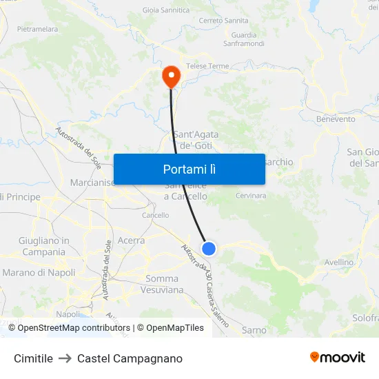 Cimitile to Castel Campagnano map