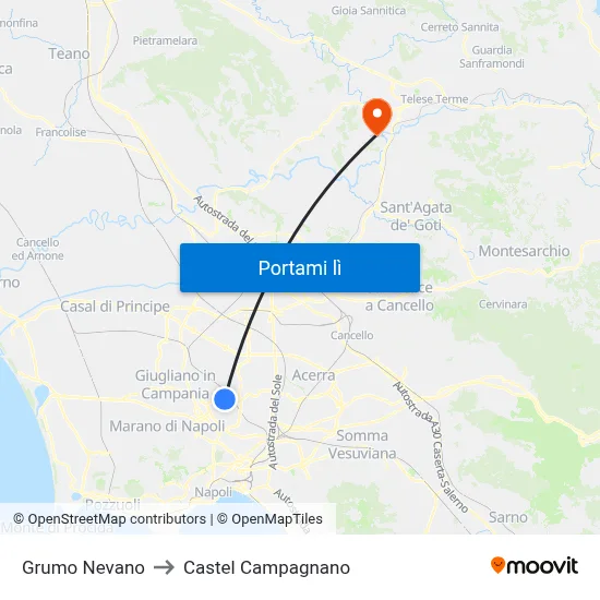 Grumo Nevano to Castel Campagnano map
