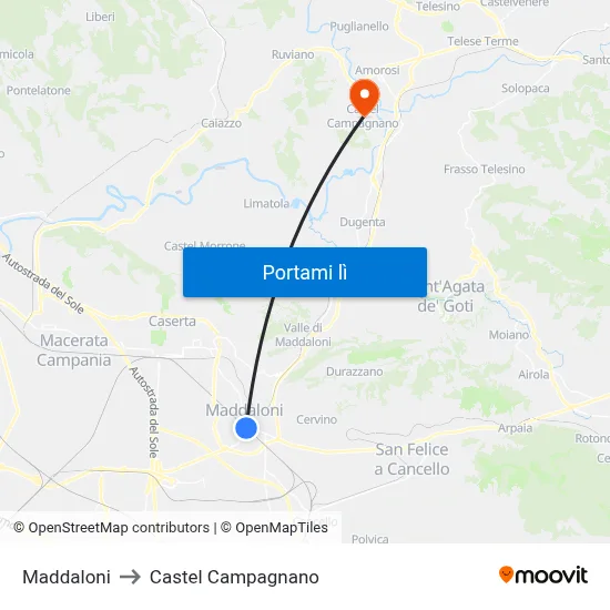 Maddaloni to Castel Campagnano map