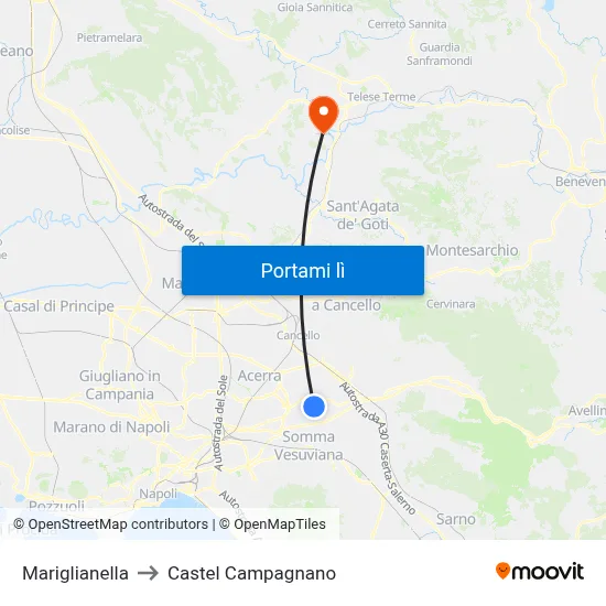Mariglianella to Castel Campagnano map