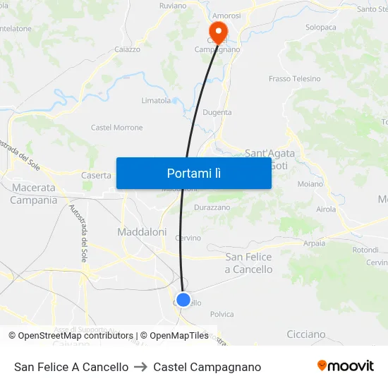 San Felice A Cancello to Castel Campagnano map