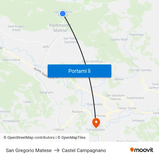 San Gregorio Matese to Castel Campagnano map